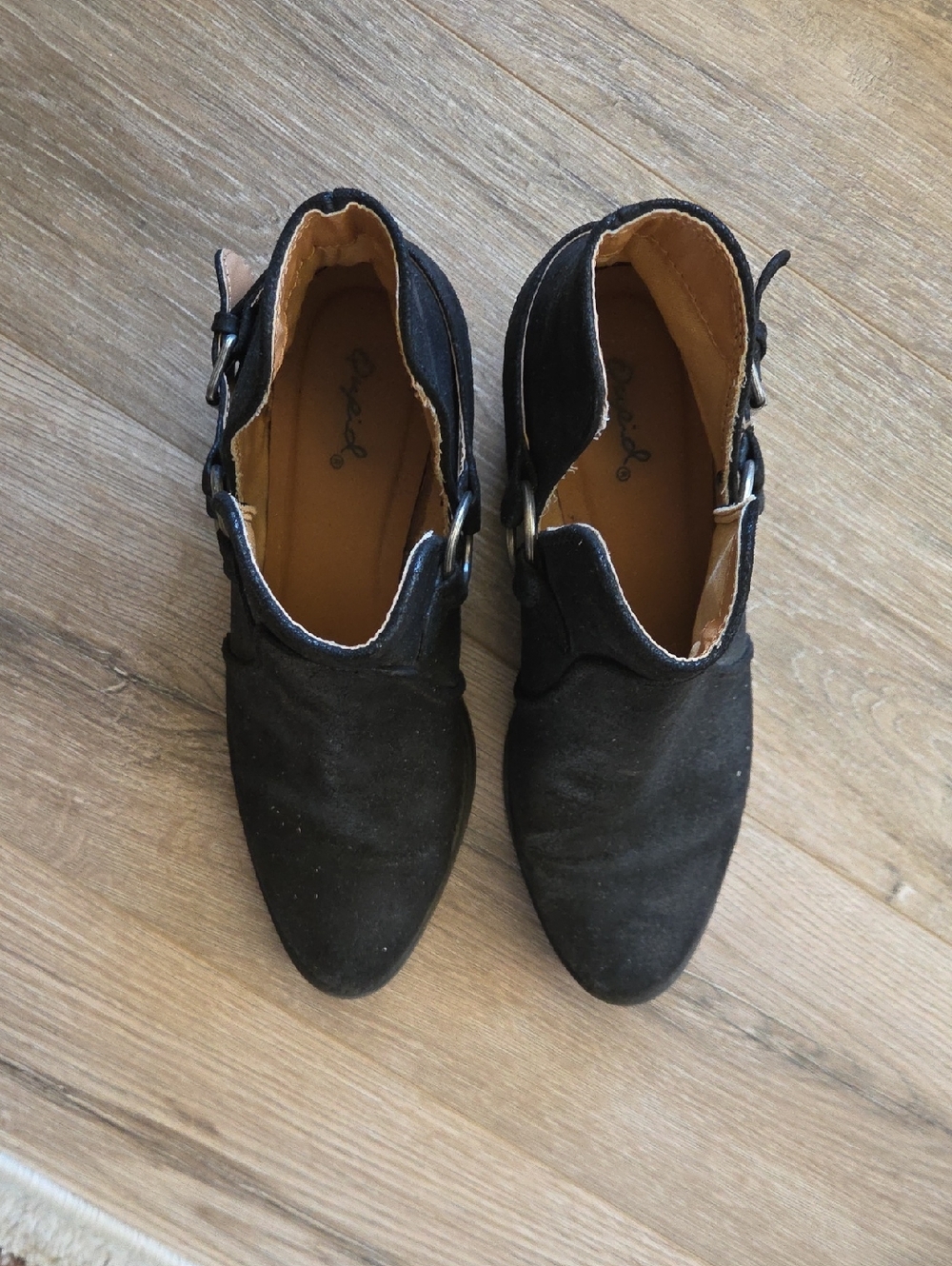 Qupid Black Ankle Boots With Silver Buckle - Picture 6 of 7